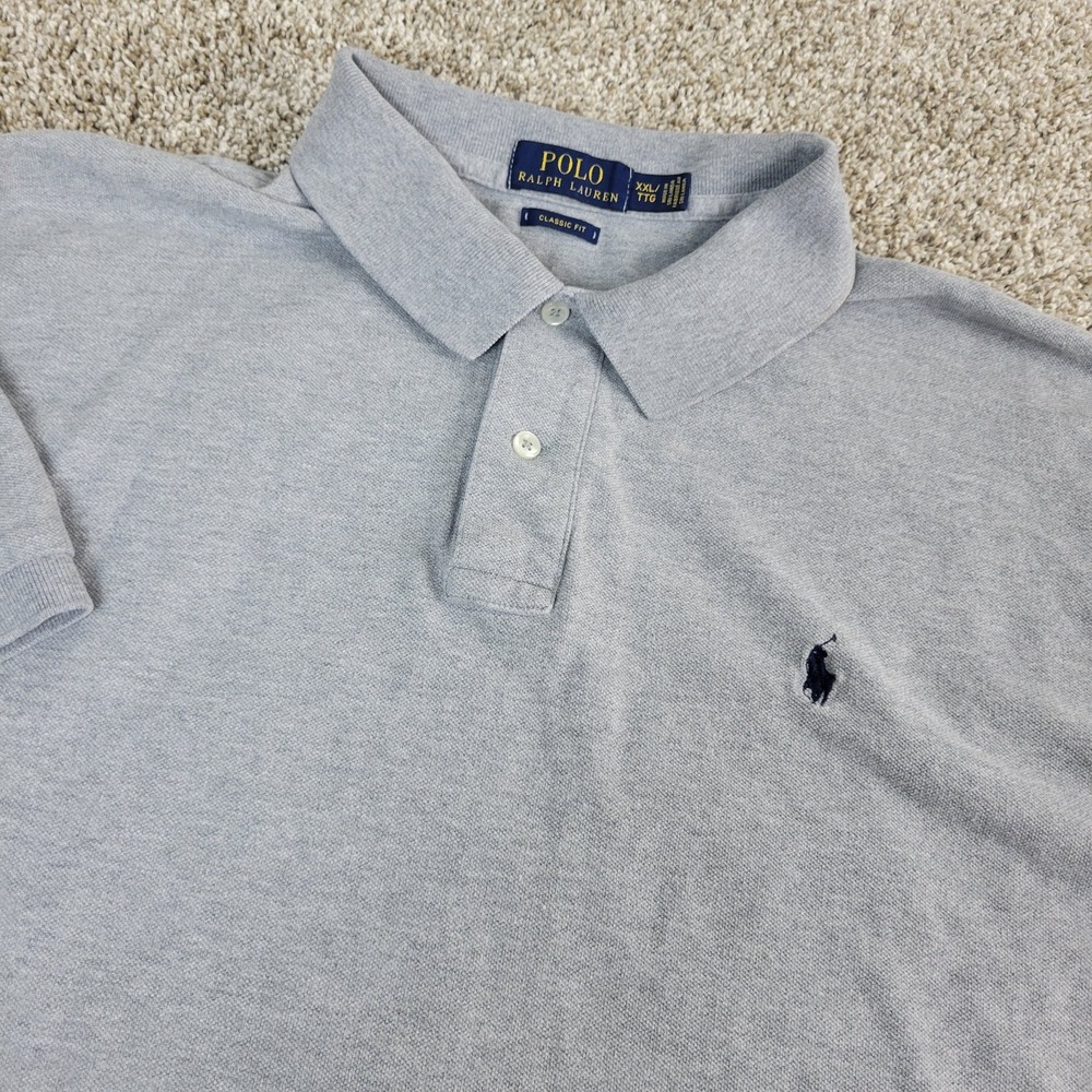 Polo Ralph Lauren Classic Fit Mens 2XL Solid Gray Pony Stretch Knit SS